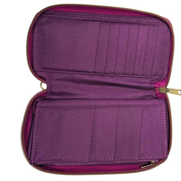 Travelon Purple Pleated Nylon Zippy RFID Travel Wallet Wristlet - Picture 6 of 8